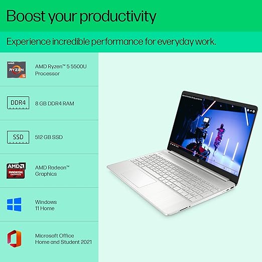 HP Laptop 15s, AMD Ryzen 5 5500U