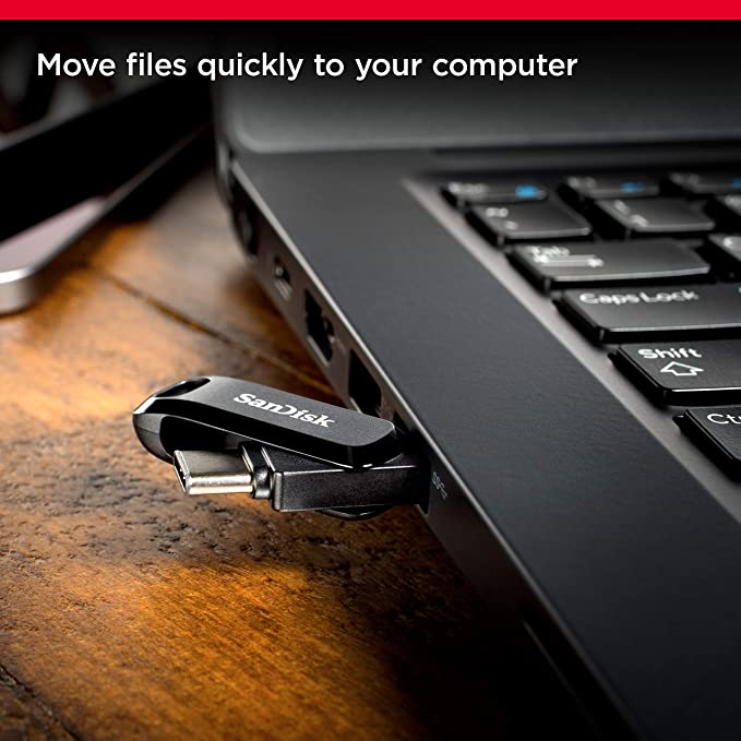 SanDisk Ultra Dual Drive Go USB Type C Pendrive for Mobile(Black, 128 GB, 5Y - SDDDC3-128G-I35)